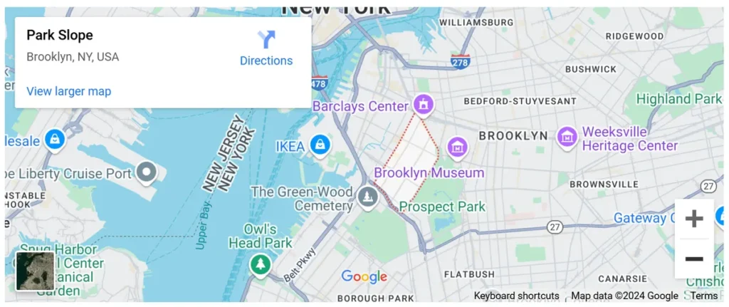 Park Slope on the Google maps