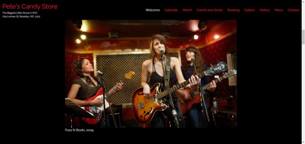 Screenshot from "Pete's candy store show" website
