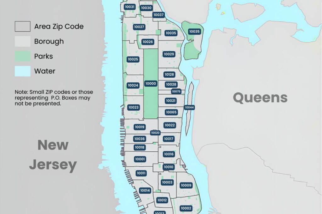 Manhattan ZIP Code Map