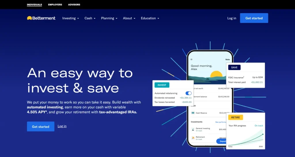 Betterment website screenshot